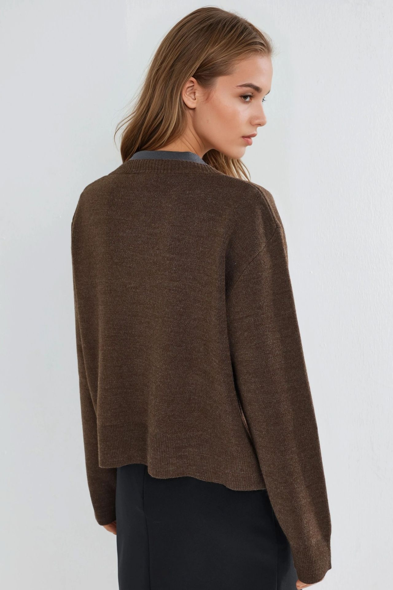 Covered Button Knit Cardigan with Pockets