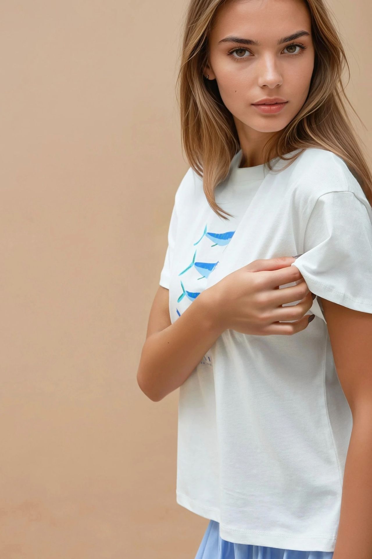 Printed Regular Fit Crew Neck 100% Cotton T-shirt 3