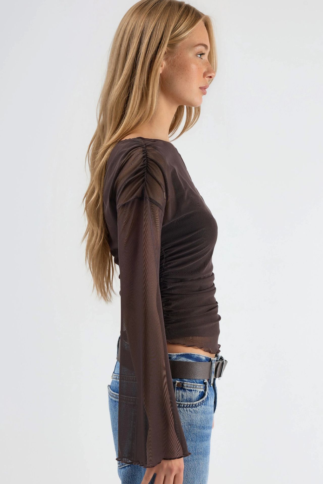 Asymmetrical Collar Fitted Crop Top 2