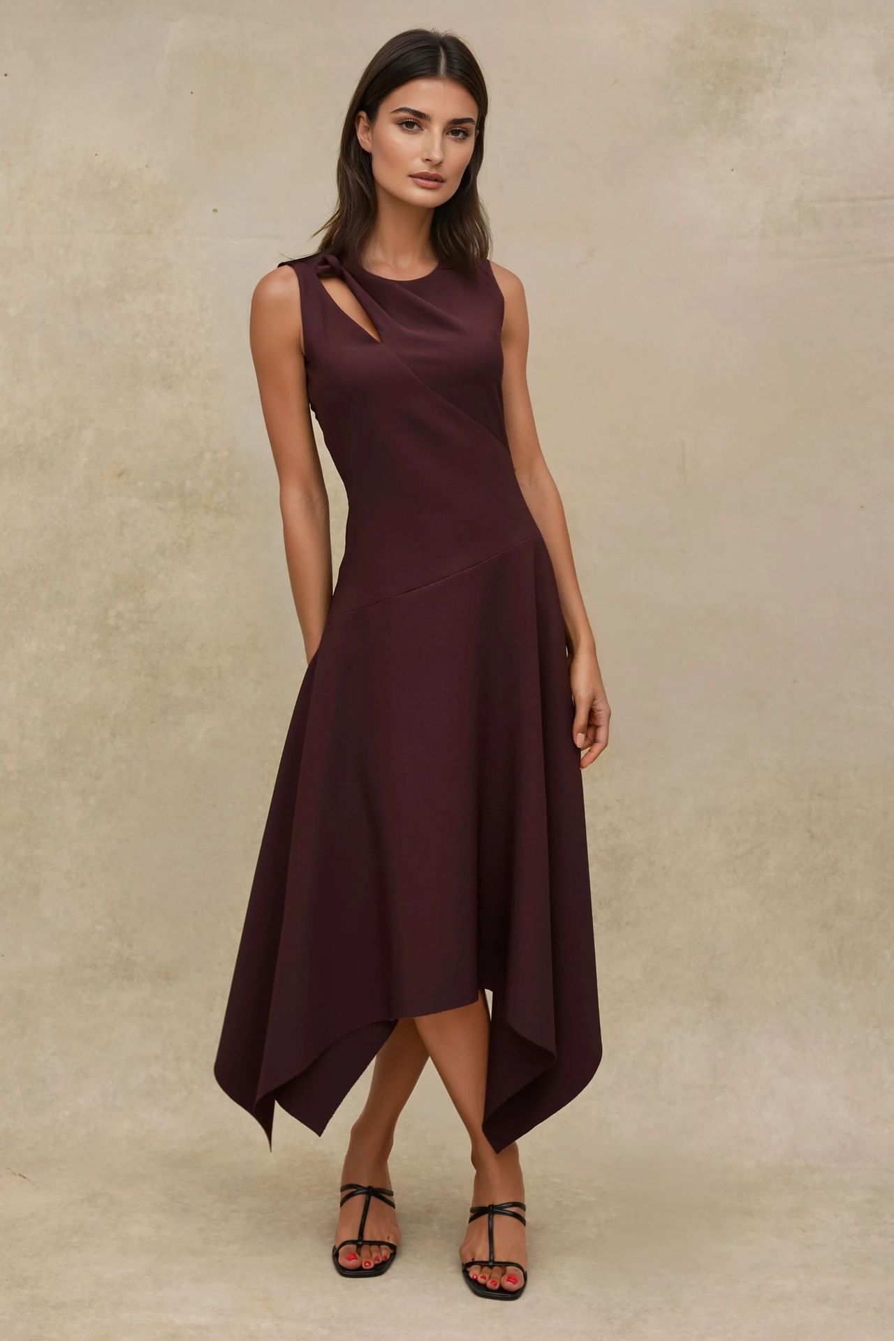Cut Out Detailed Midi Dress