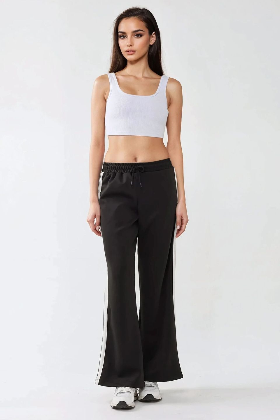Wide Leg Striped Sweatpants