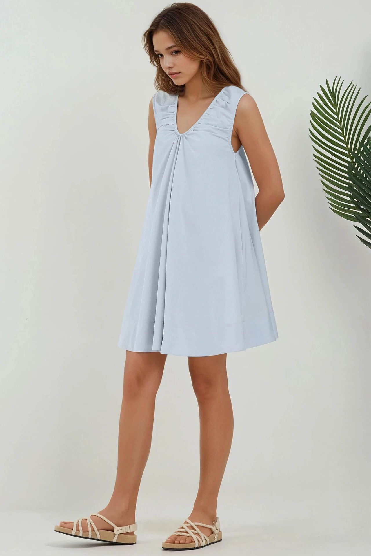 Mini U Collar A-Form Dress 2