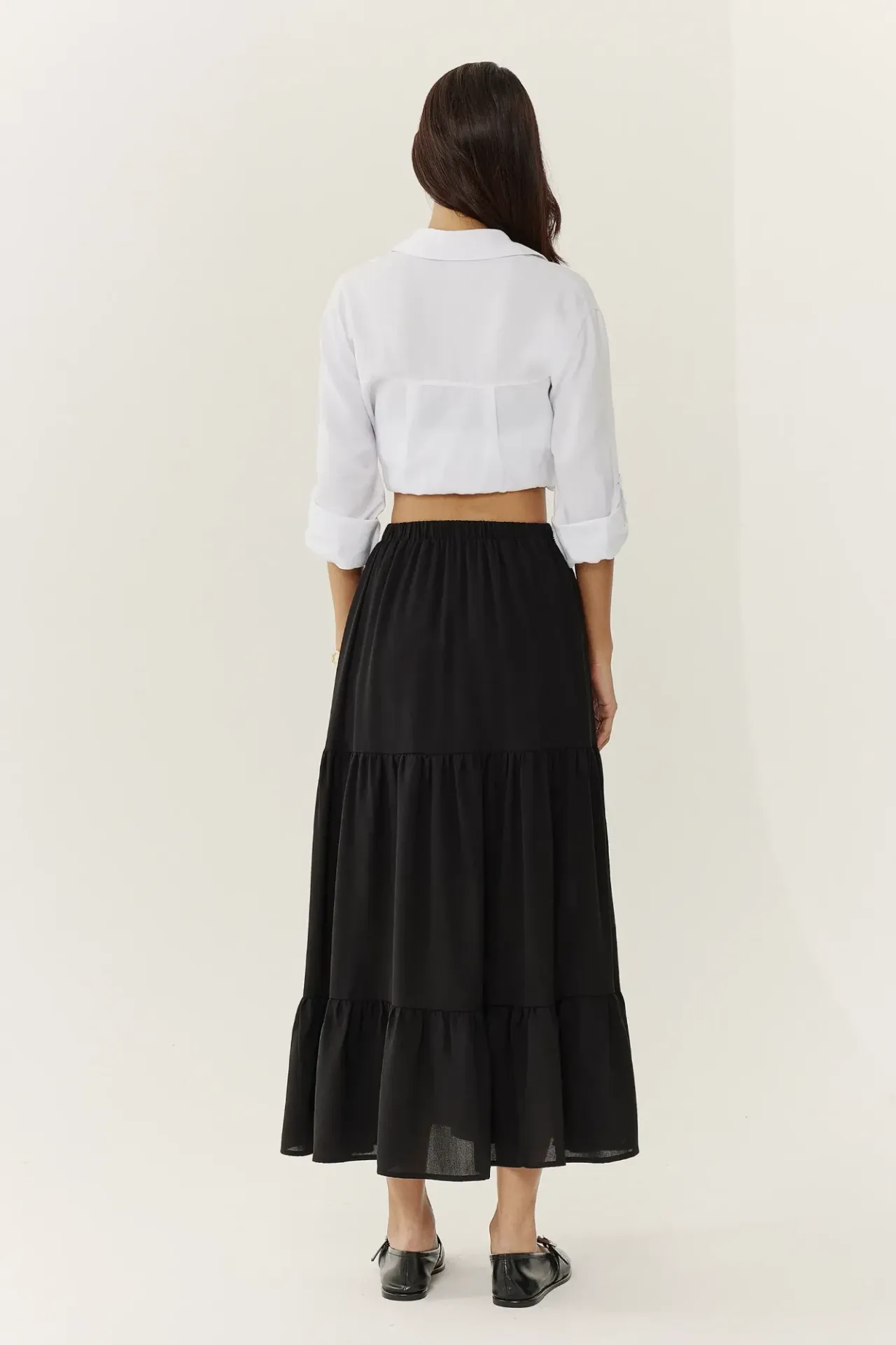 High Waist Maxi Skirt with Slit