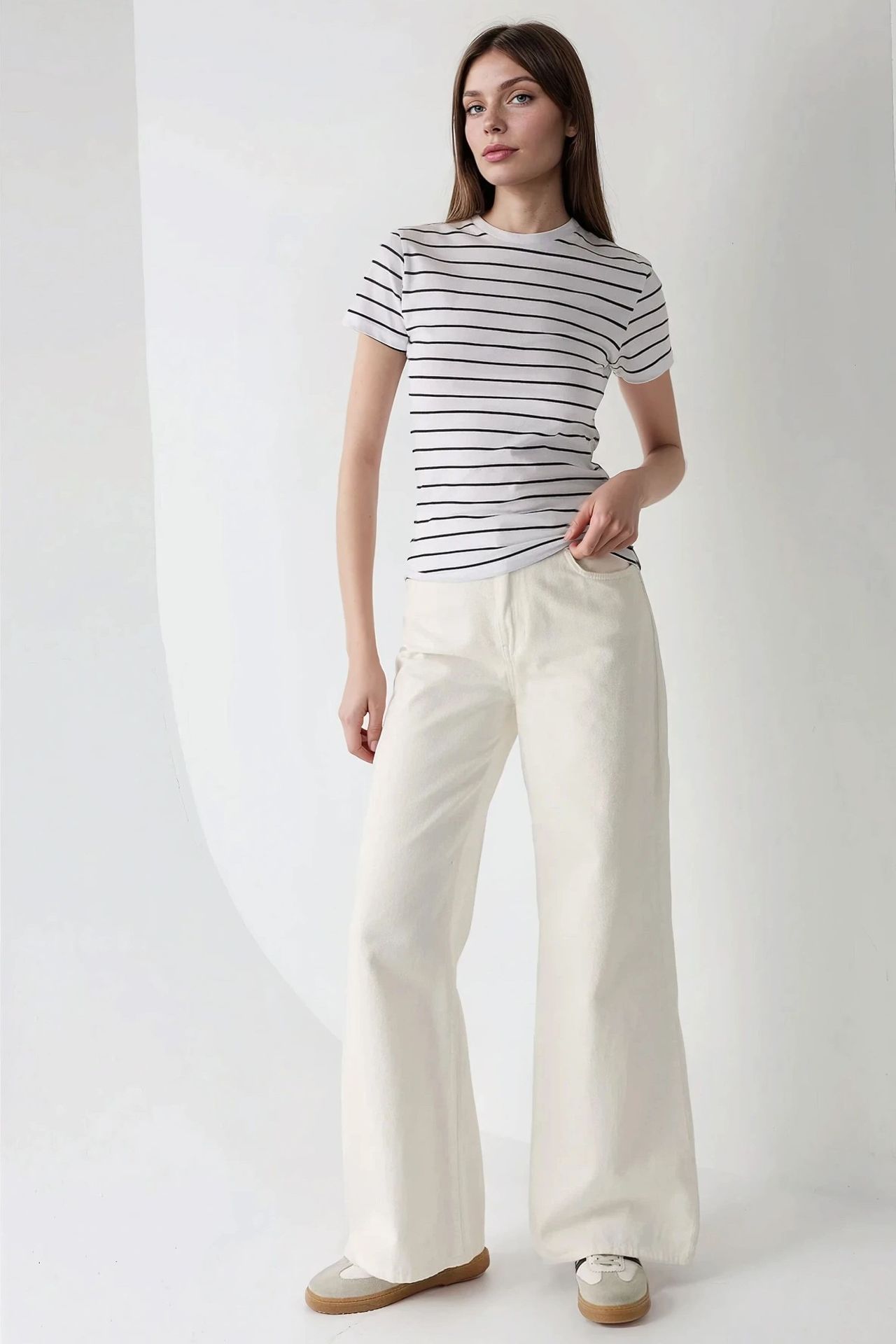 Striped Crew Collar T-Shirt