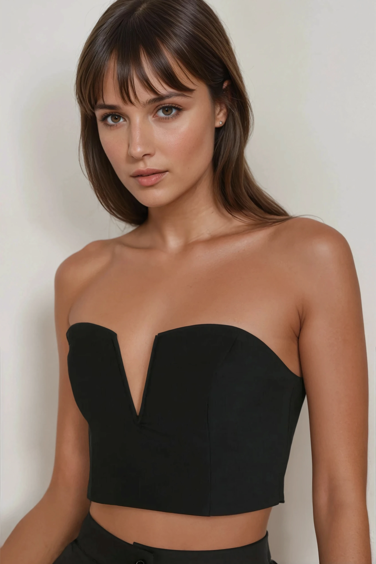 Strapless Fitted Crop Top