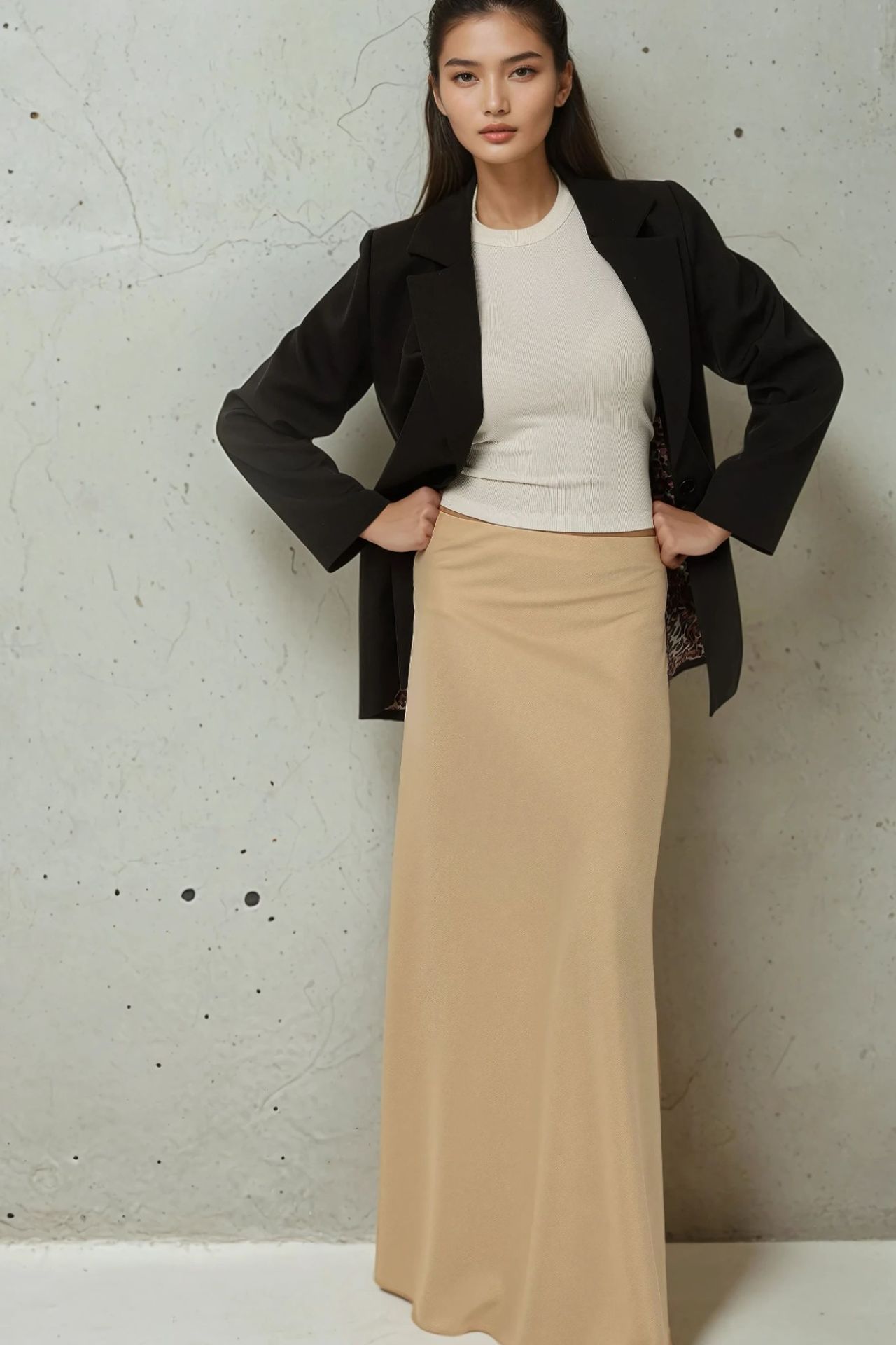 Premium Mid Waist Maxi Satin Skirt 