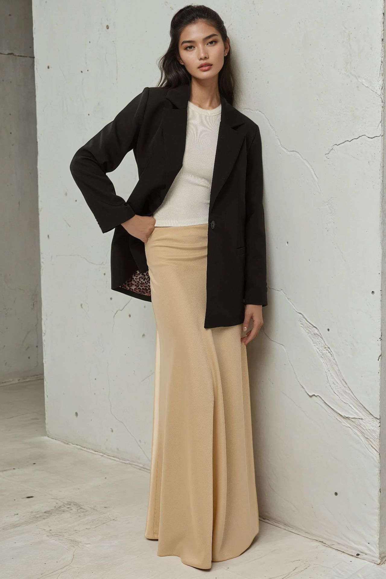 Premium Mid Waist Maxi Satin Skirt 