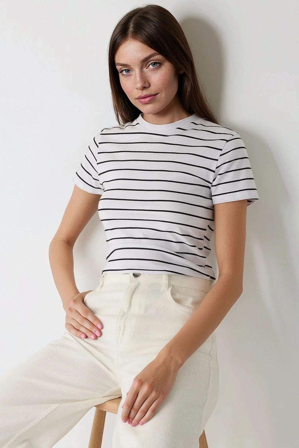 Striped Crew Collar T-Shirt