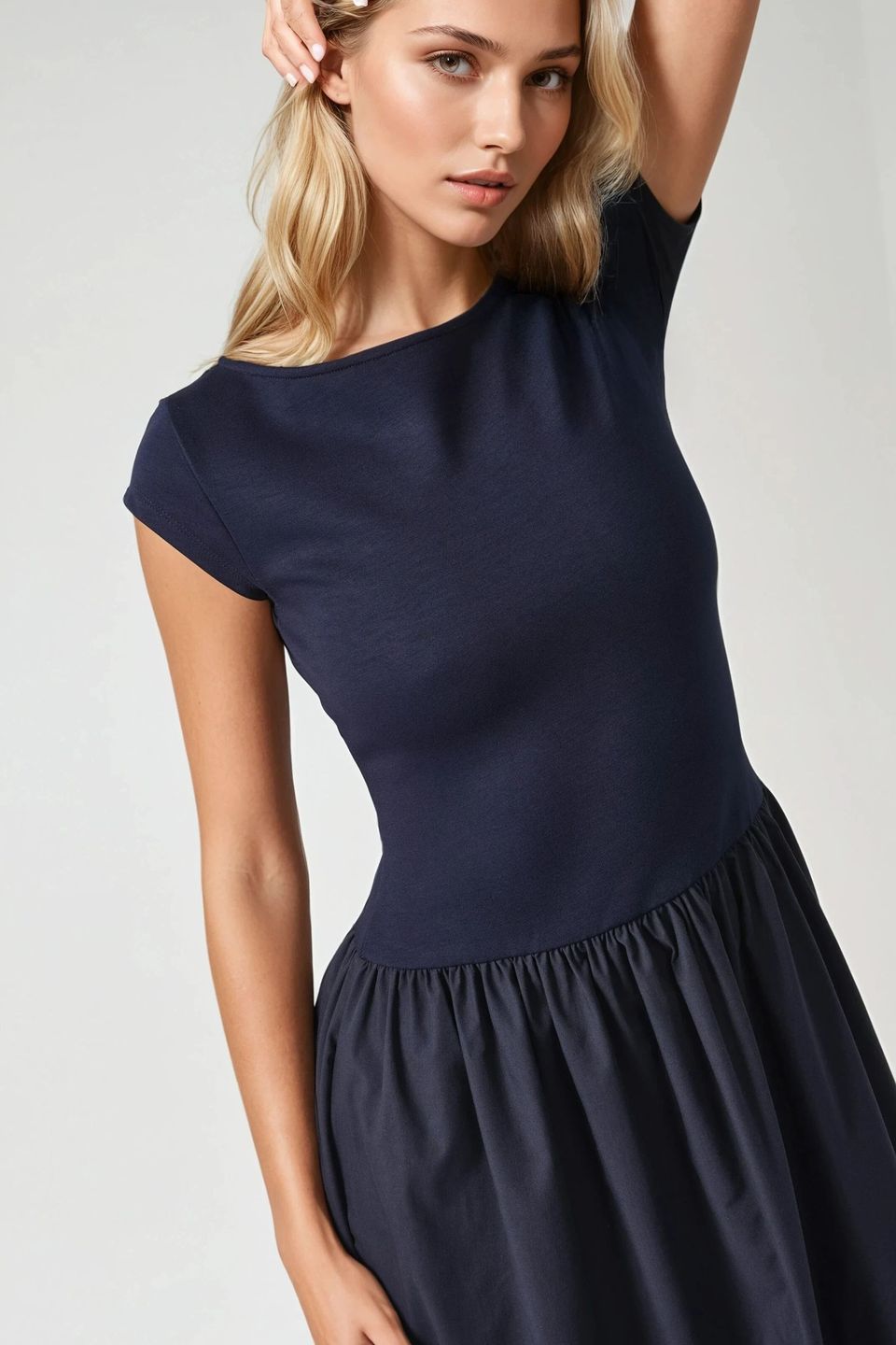 Contrast Midi Dress