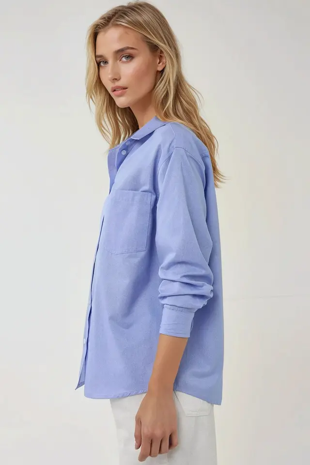 Textured Regular Fit Linen Feel Long Sleeve Shirt