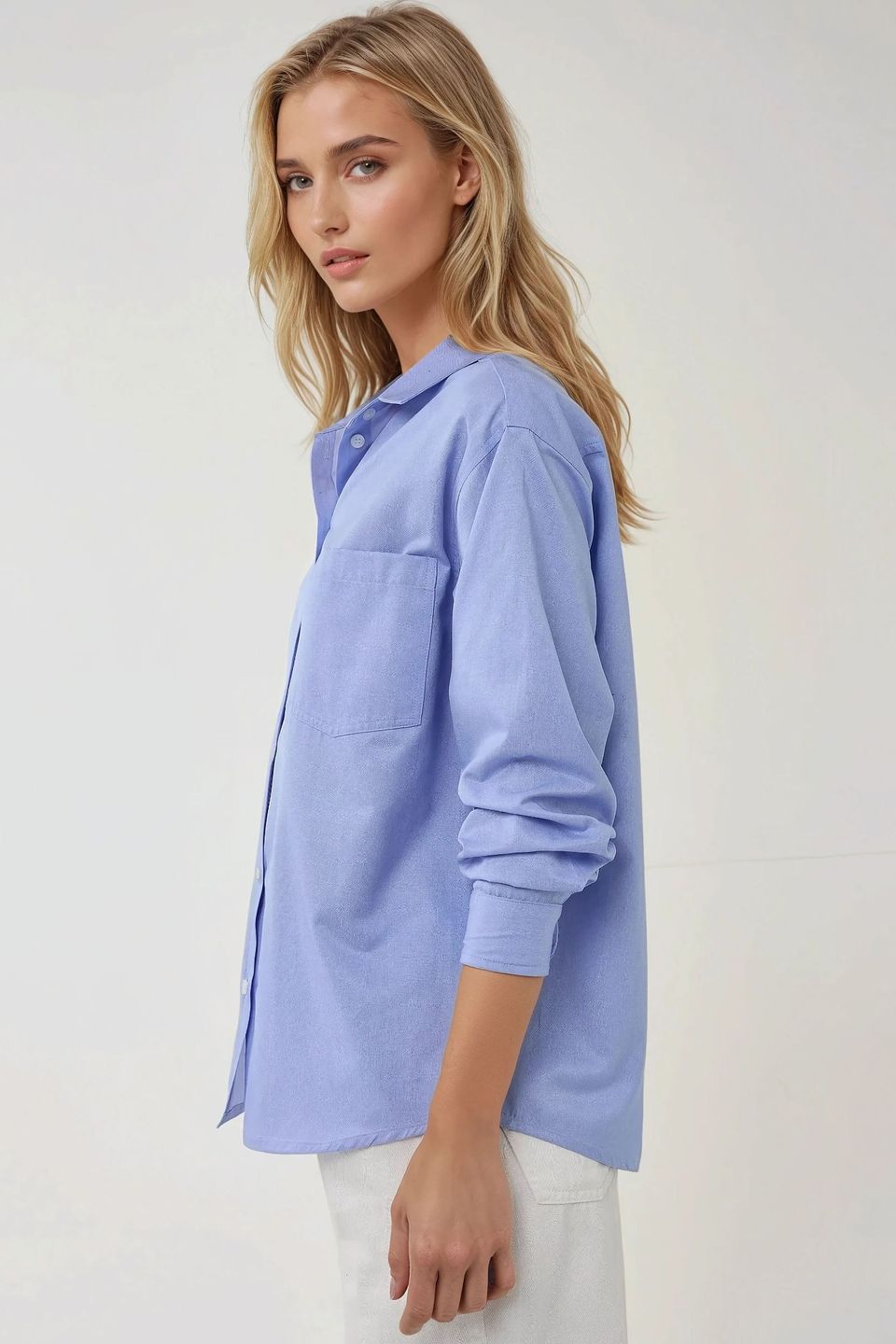 Textured Regular Fit Linen Feel Long Sleeve Shirt