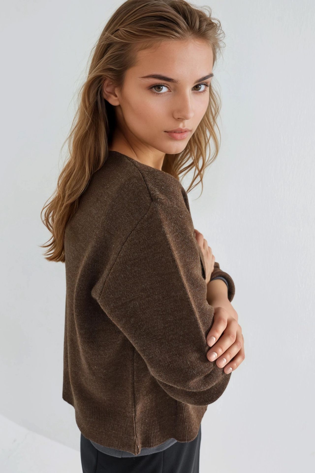 Covered Button Knit Cardigan with Pockets