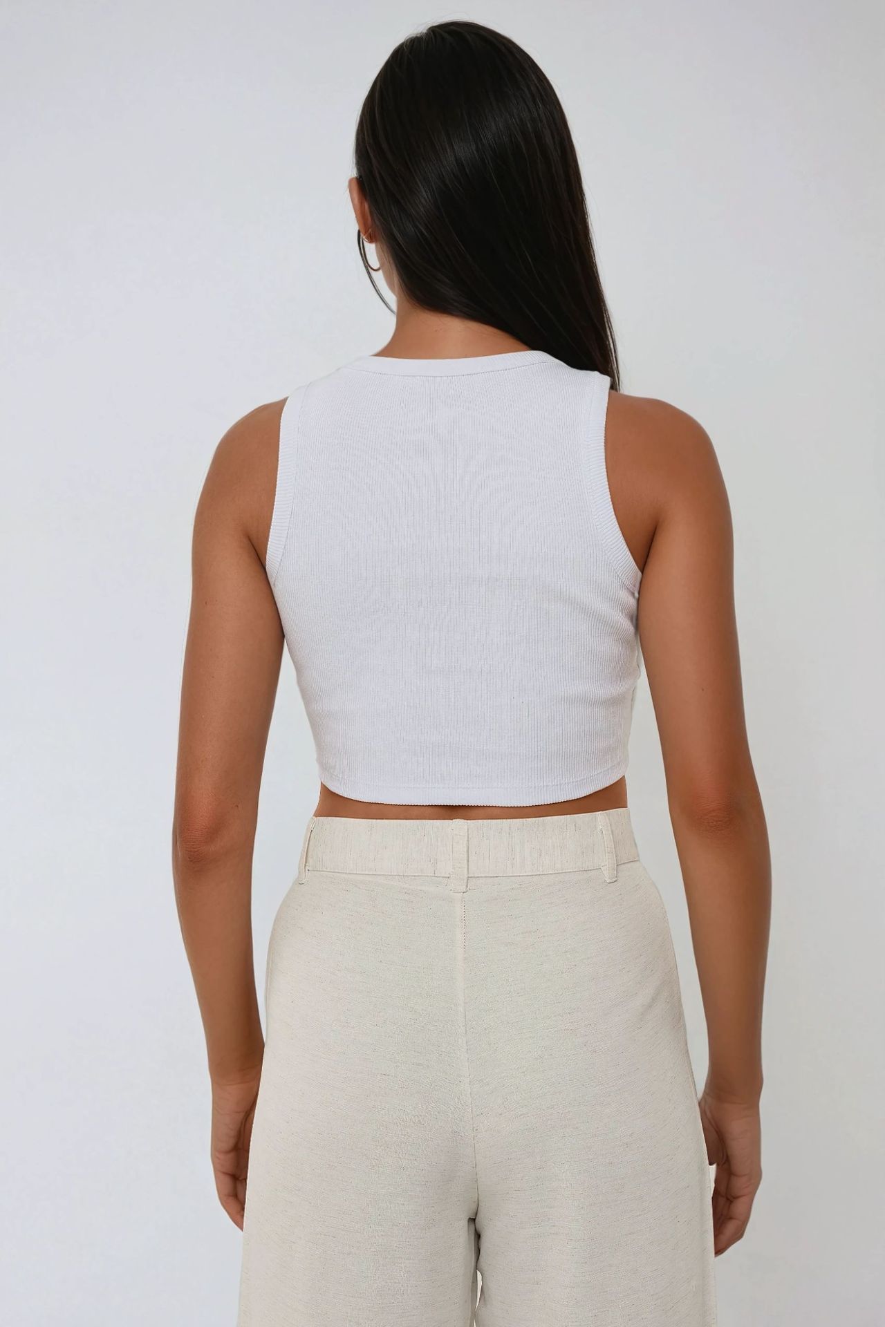 Halter Neck Knitted Crop Tank Top