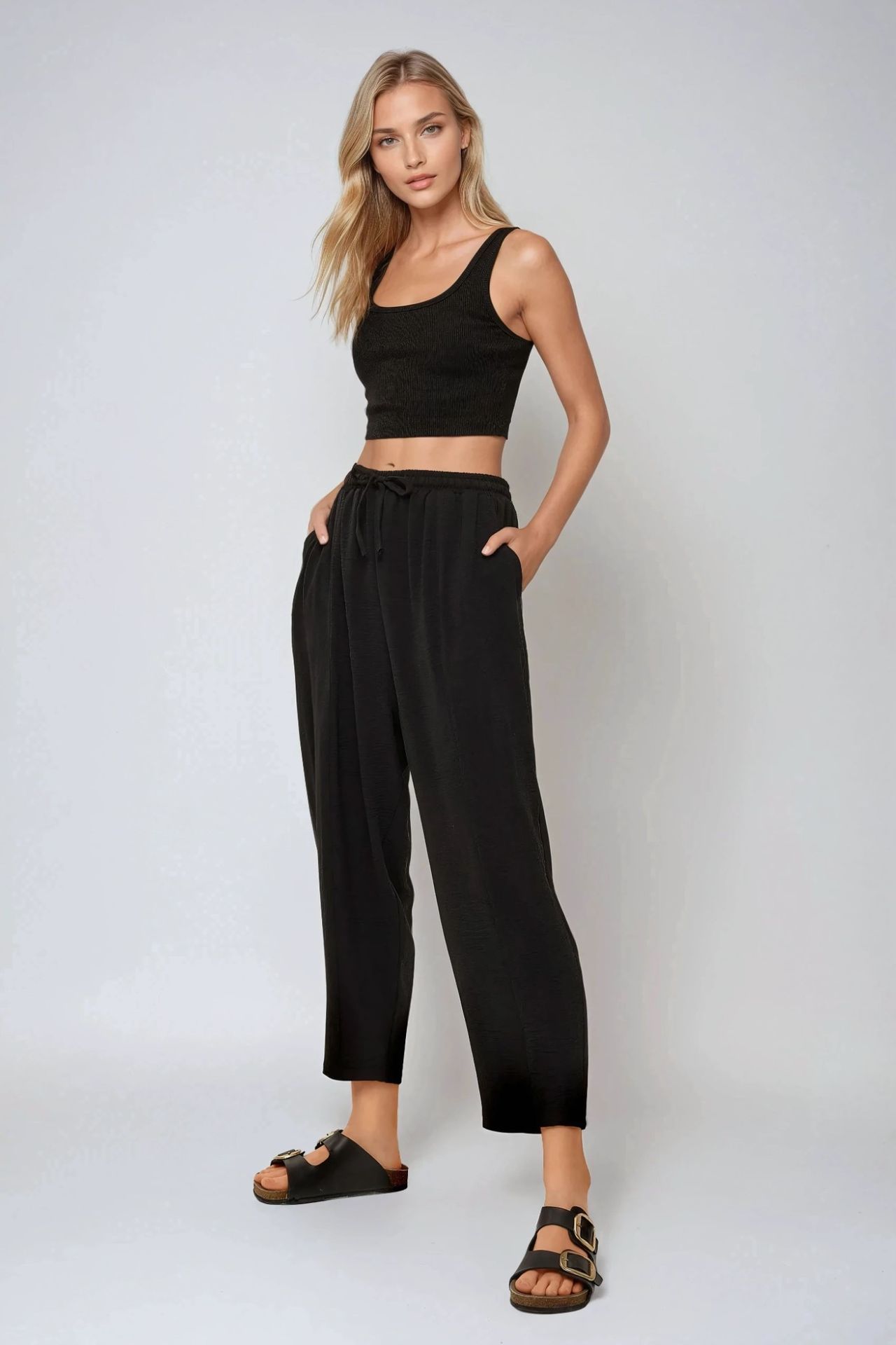 Elastic Waist Comfort Fit Pants