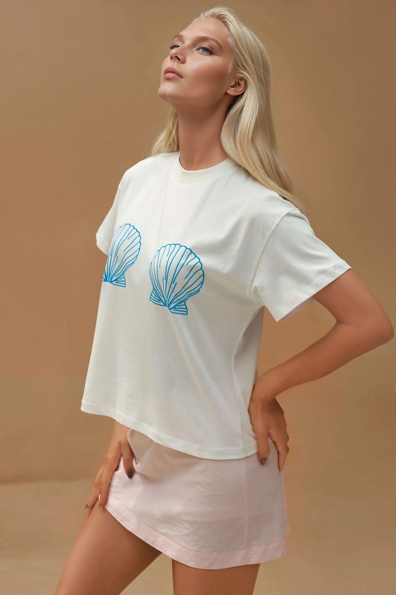 Printed Regular Fit Crew Neck 100% Cotton T-shirt 4