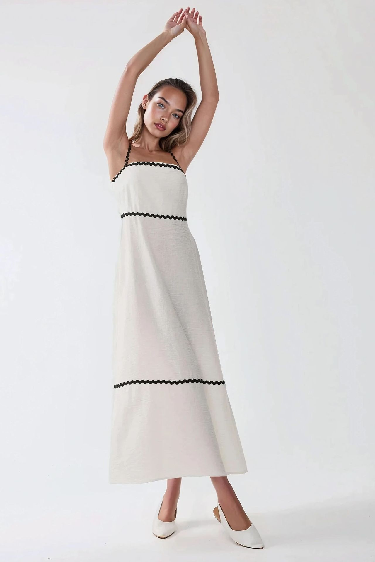 Square Collar Maxi Dress
