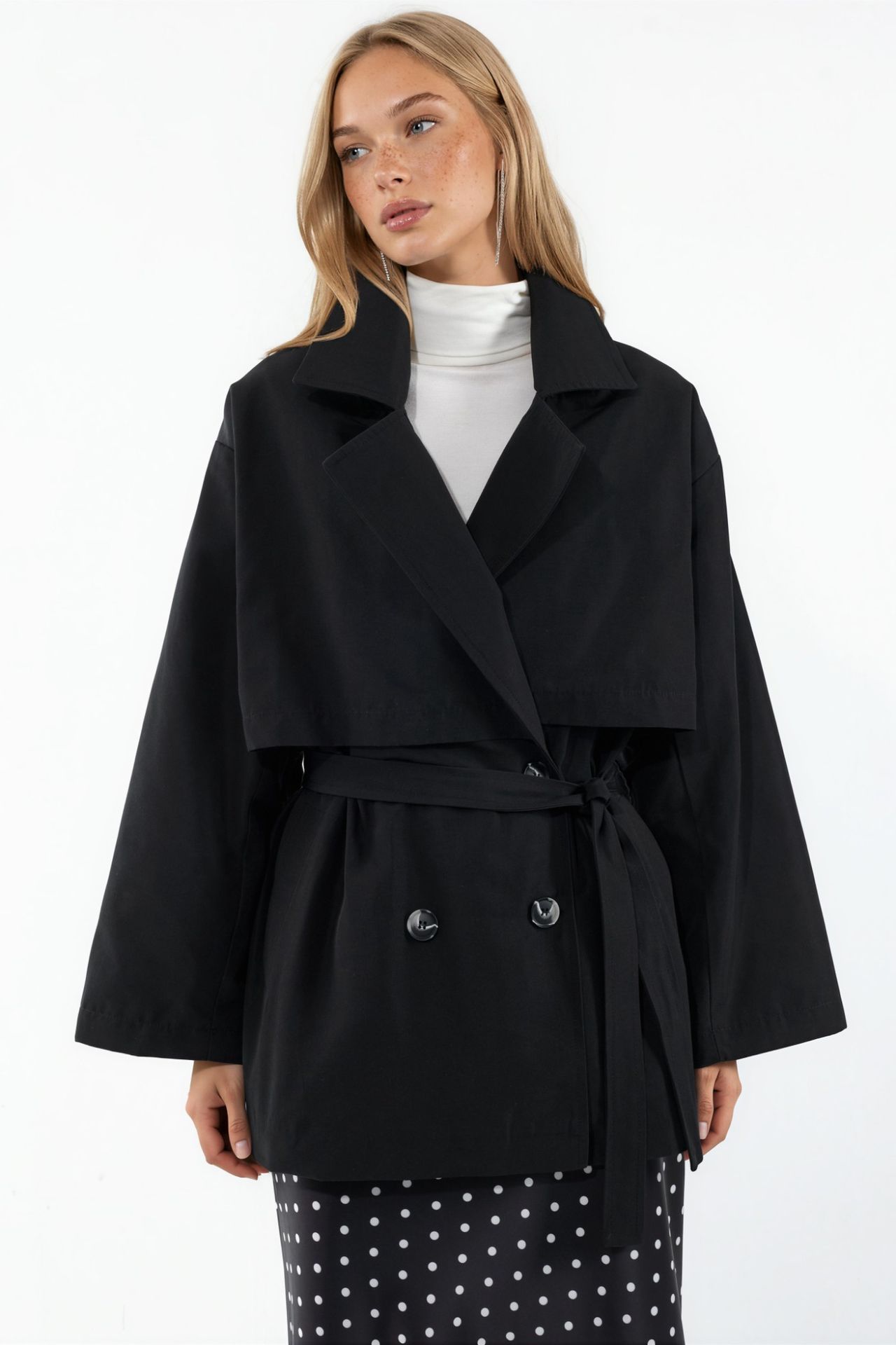 Double-Breasted Belted Trench Coat 5