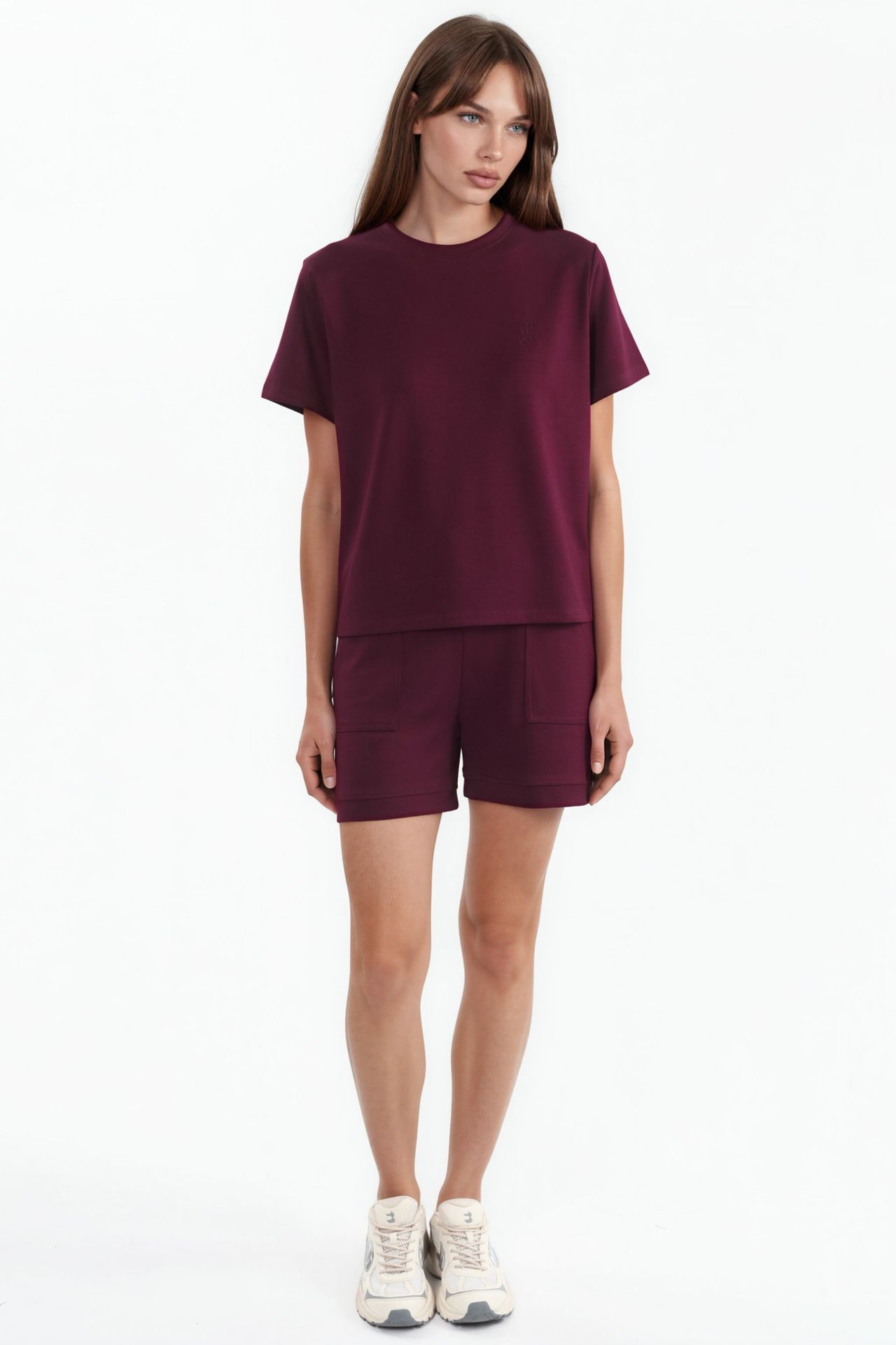 Crew Neck Embroidered Two-Piece Co-ord Set 1