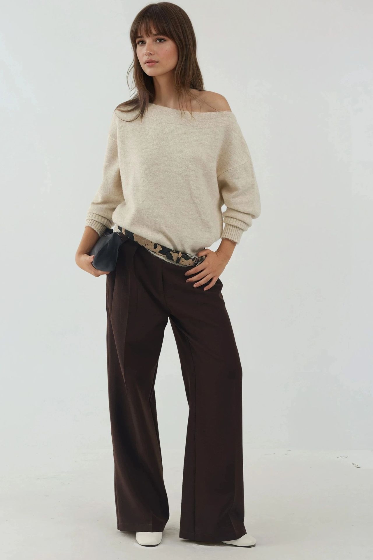 Soft Textured Off Shoulder Knit Sweater 6