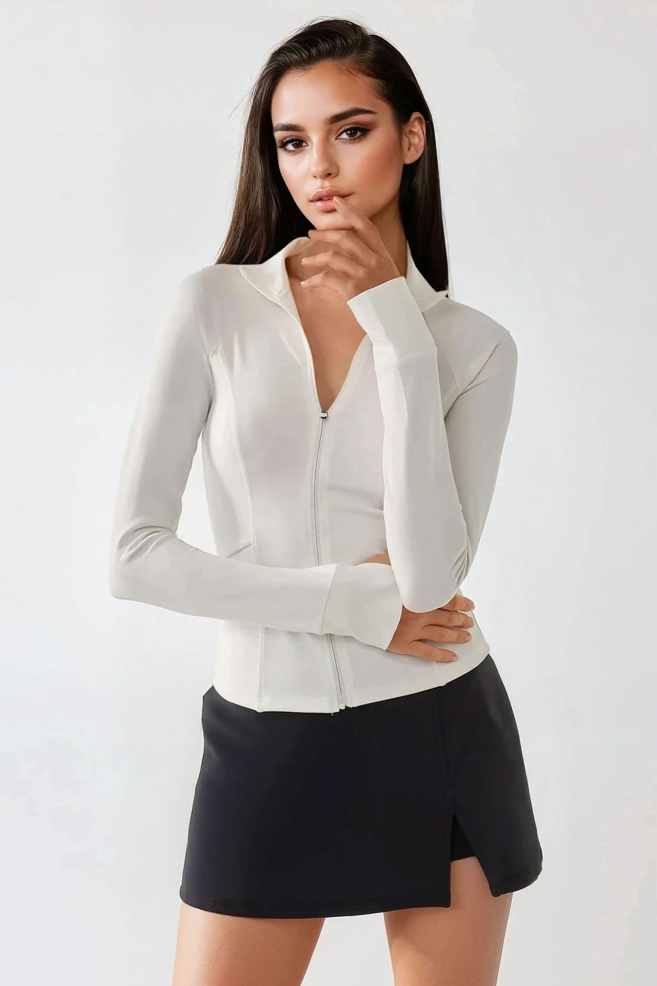 Fitted Knitted Turtleneck Active Top