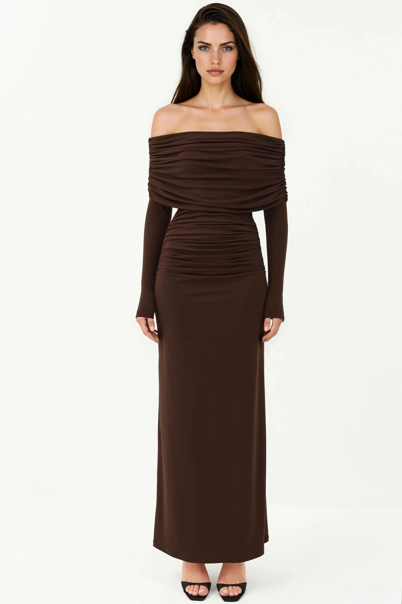 Off-Shoulder Bodycon Maxi Dress 1