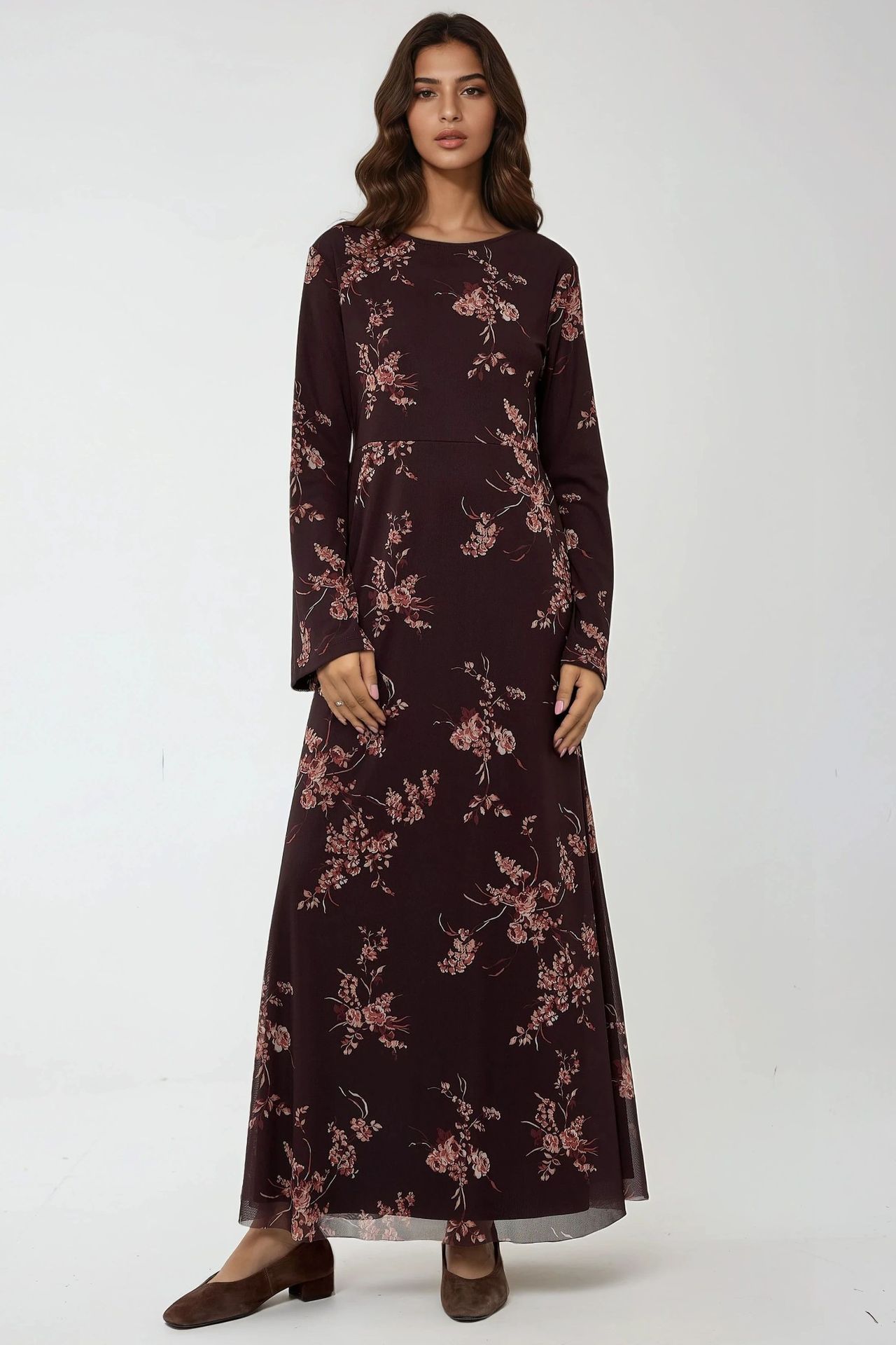 Floral Printed Modest Dress