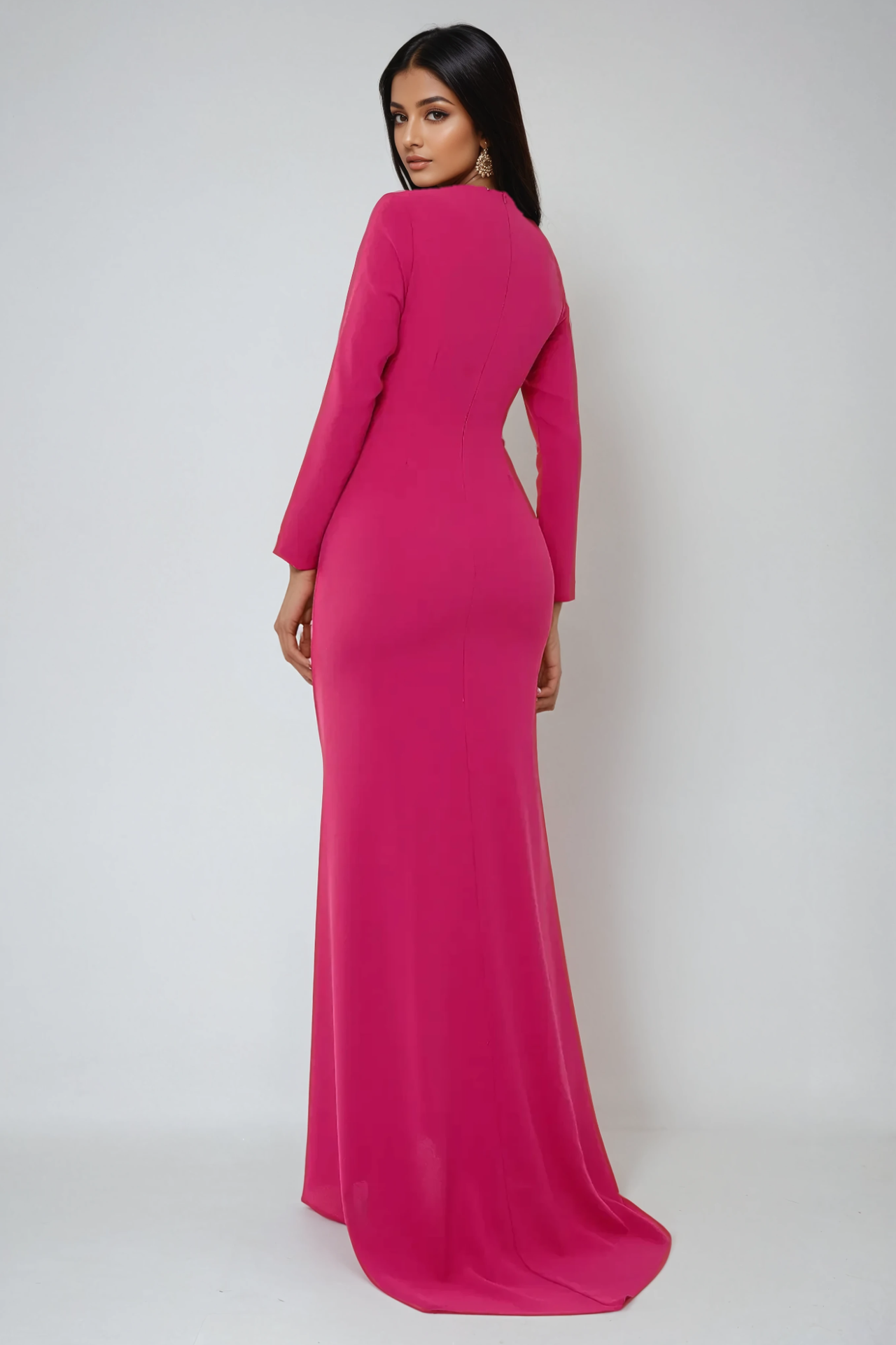 Exclusive Tailored Maxi Dress with Ruffle Details