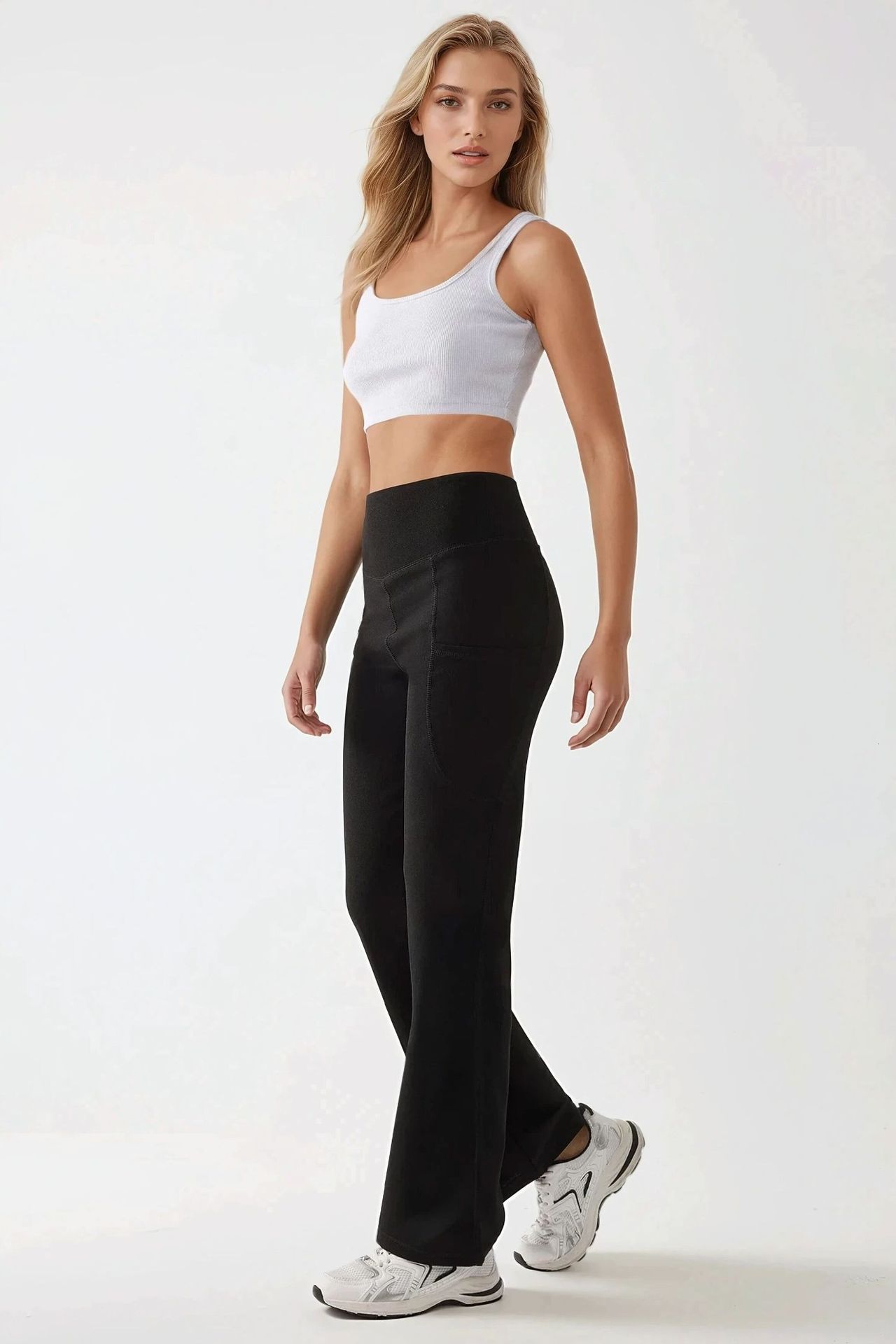 High Waist Wide Leg Crepe Pants