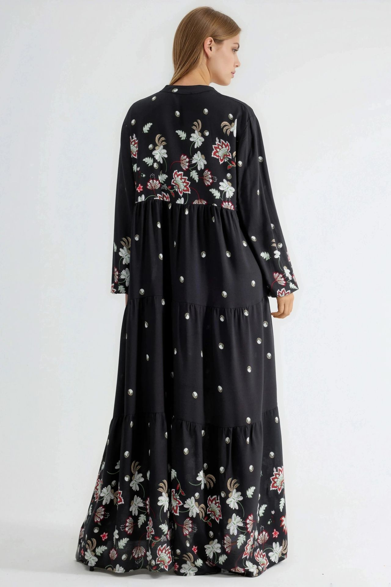 Patterned V-Neck Maxi Dress 4