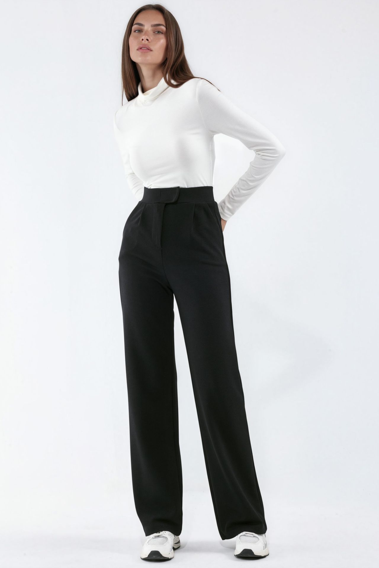 Women's Stretch Palazzo Pants with Velcro Closure