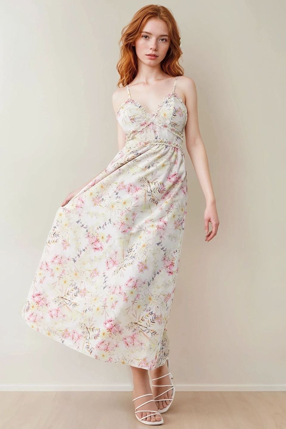 Floral V-Neck Maxi Dress