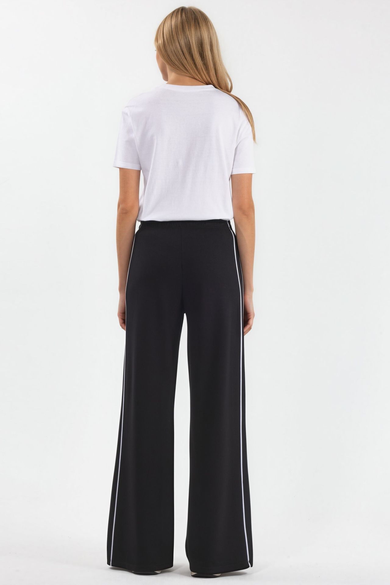 Contrast Binding Detail Modal Touch Wide Leg Pants 3
