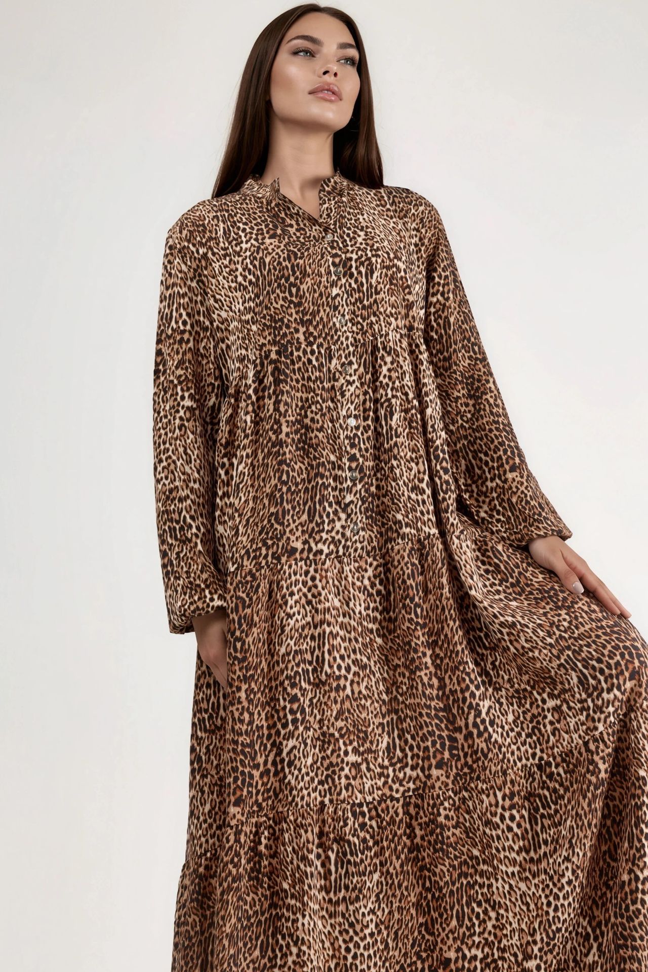 Comfort Fit Leopard Print Maxi Dress
