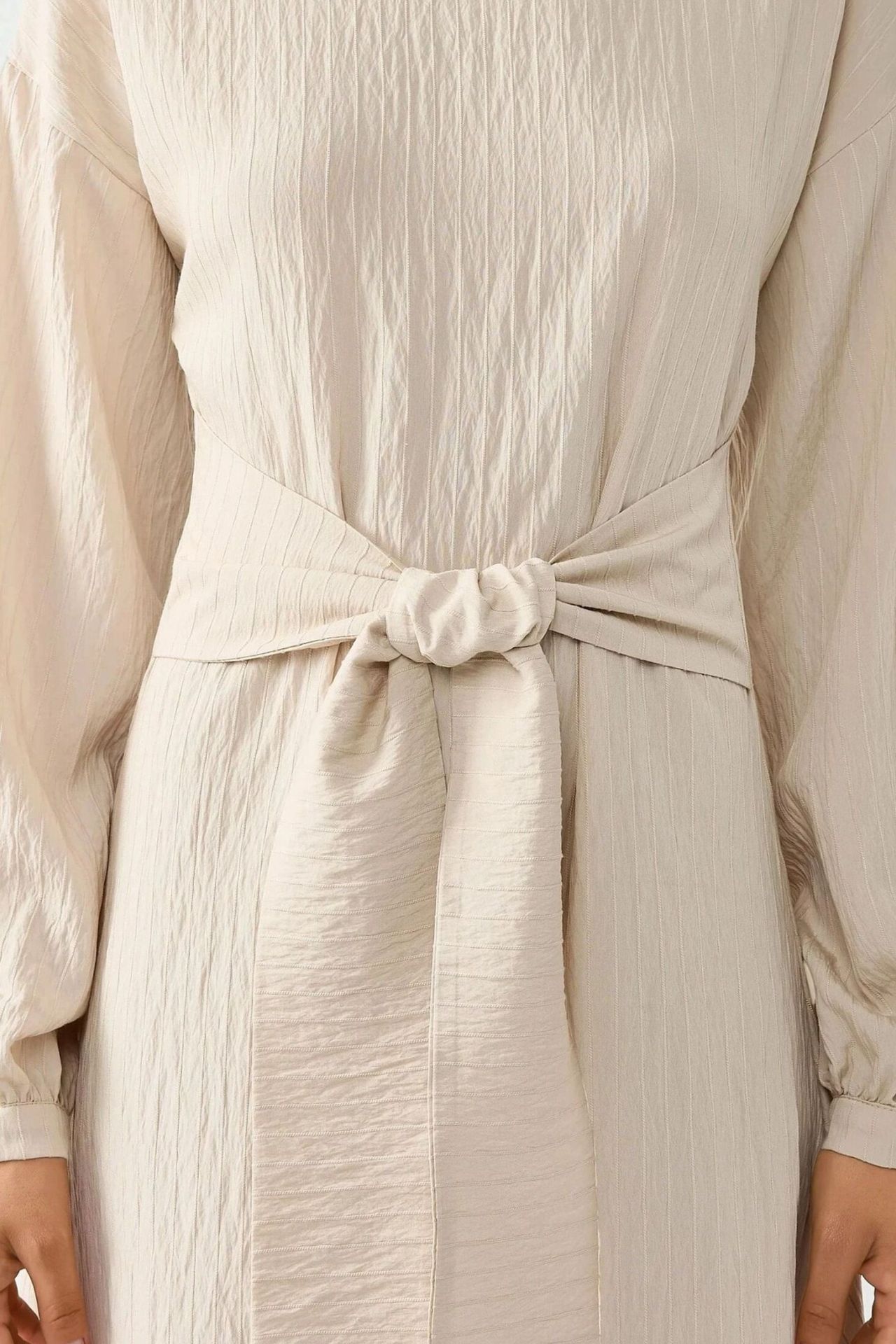 Textured Crew Neck Maxi Dress