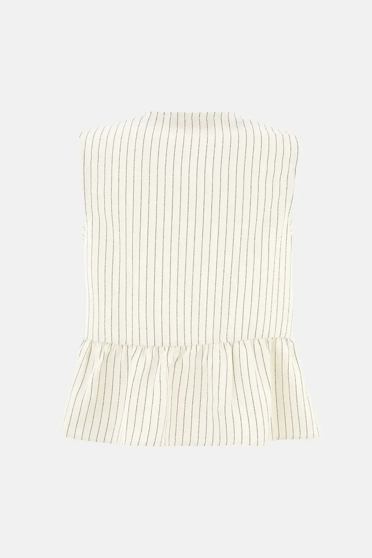 Striped Crew Neck Sleeveless Blouse