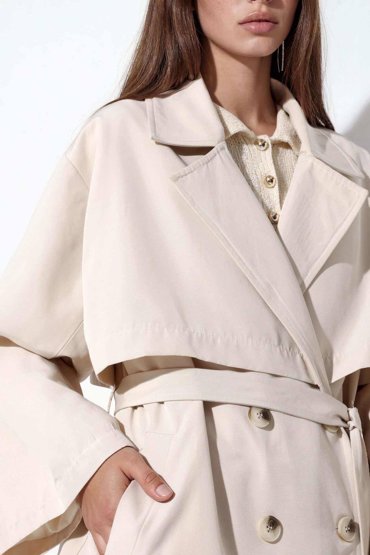 Double-Breasted Belted Trench Coat 4