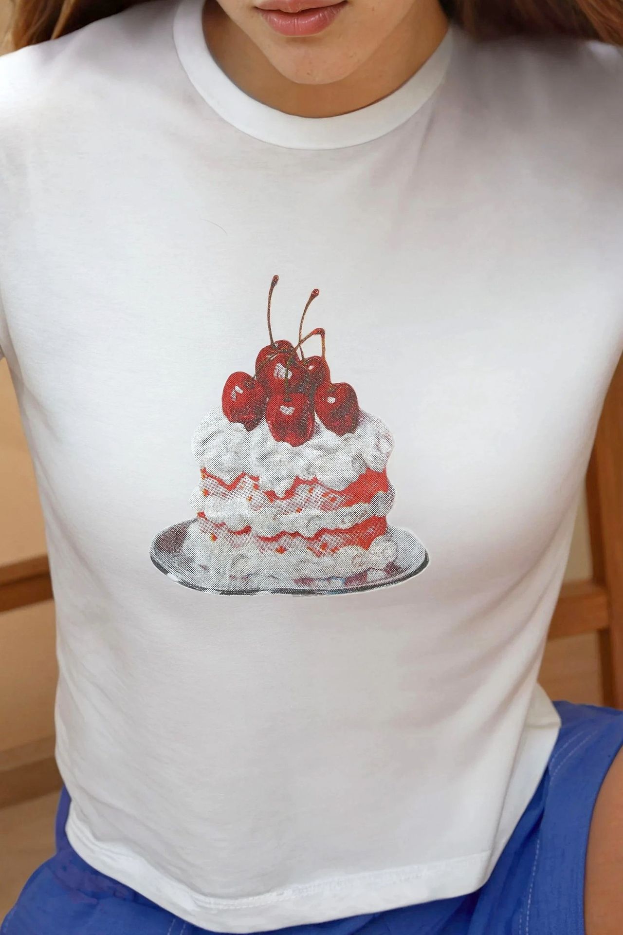 Printed Regular Fit Crew Neck 100% Cotton Crop T-shirt 2