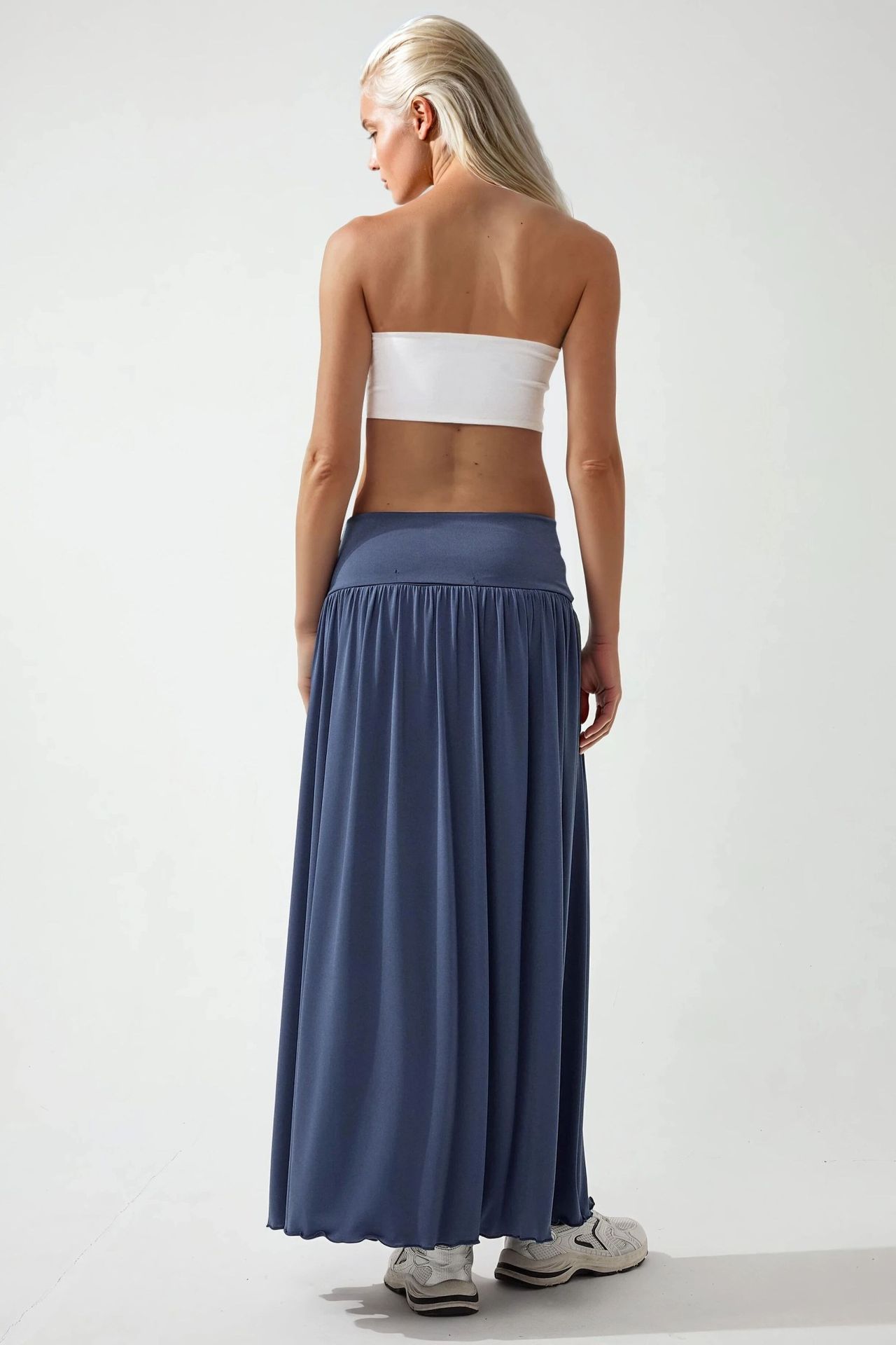 2-in-1 Midi Elastic Strapless Dress/Skirt
