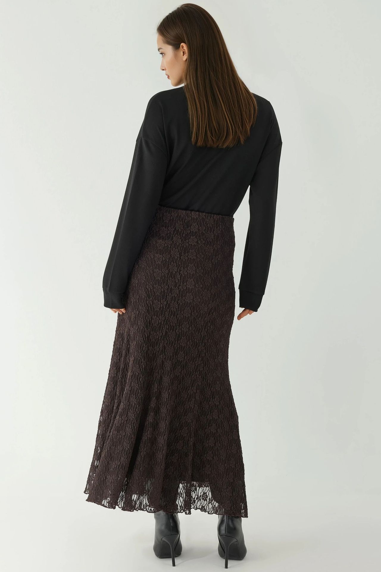 High Waist Lace Maxi Skirt 3