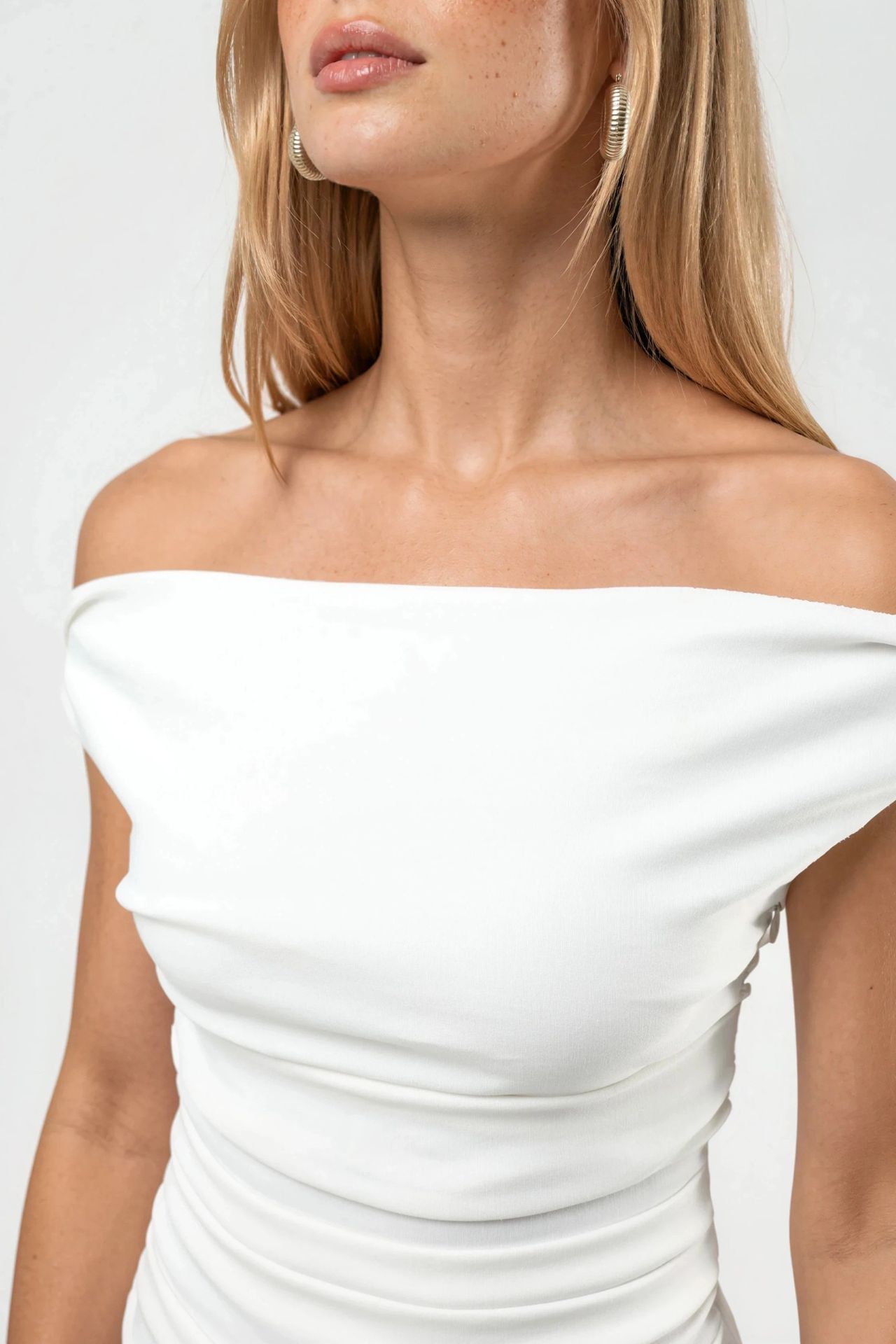 Off Shoulder Boat Neck Mini Dress 5