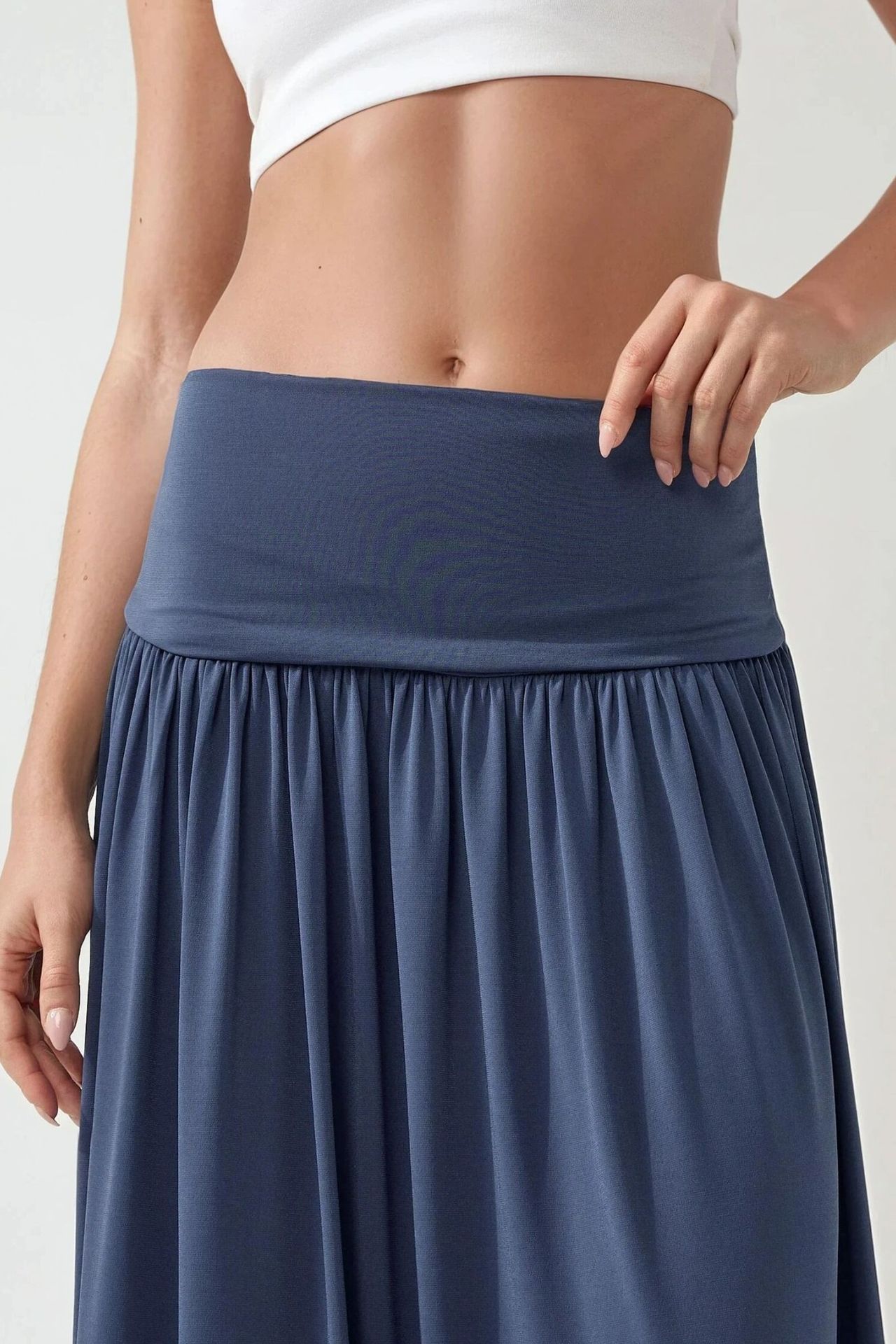 2-in-1 Midi Elastic Strapless Dress/Skirt