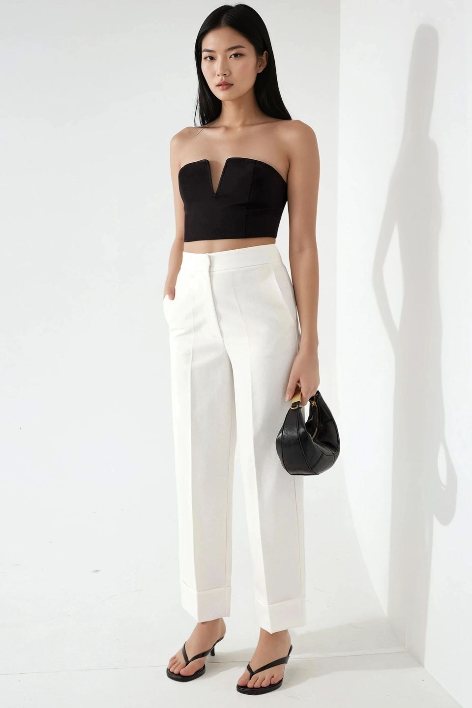 Exclusive Tailored Double Hem Carrot Pants