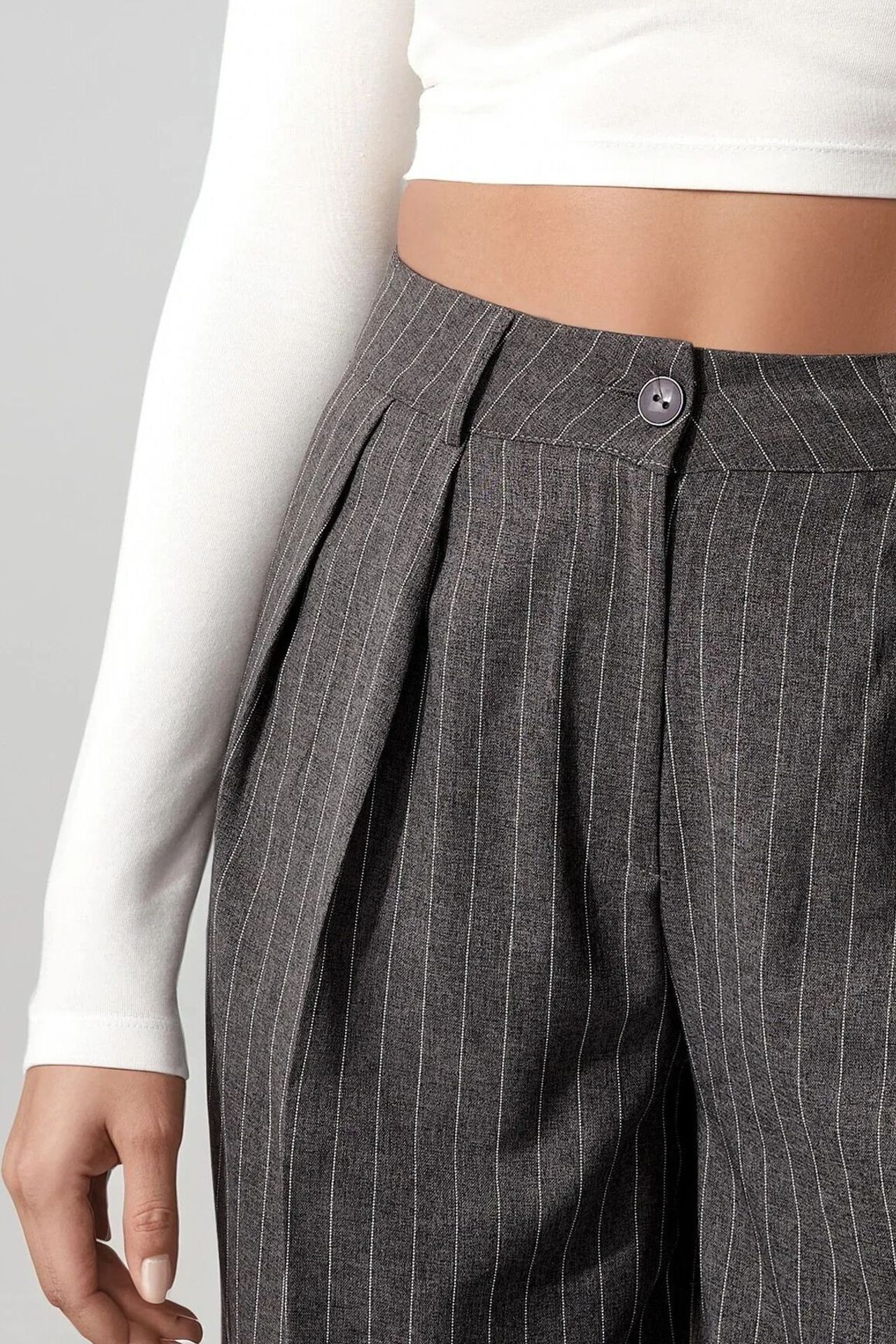 Striped Wide Leg Pleated Palazzo Pants