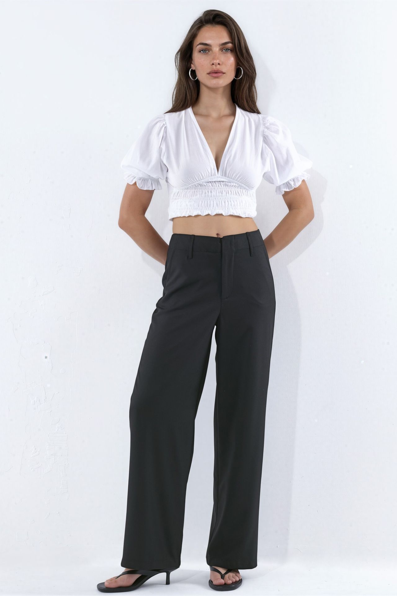 Belted Flowy Straight Fit Trousers 5