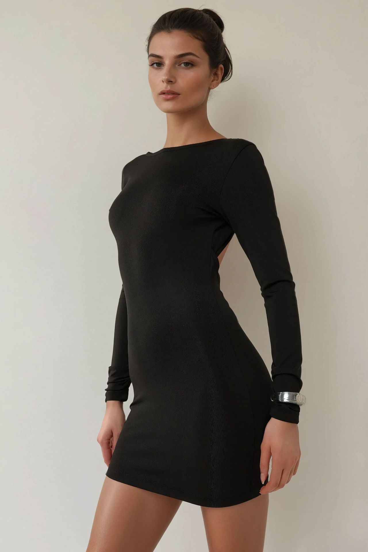 Back Cut Out Detail Bodycon Mini Dress 