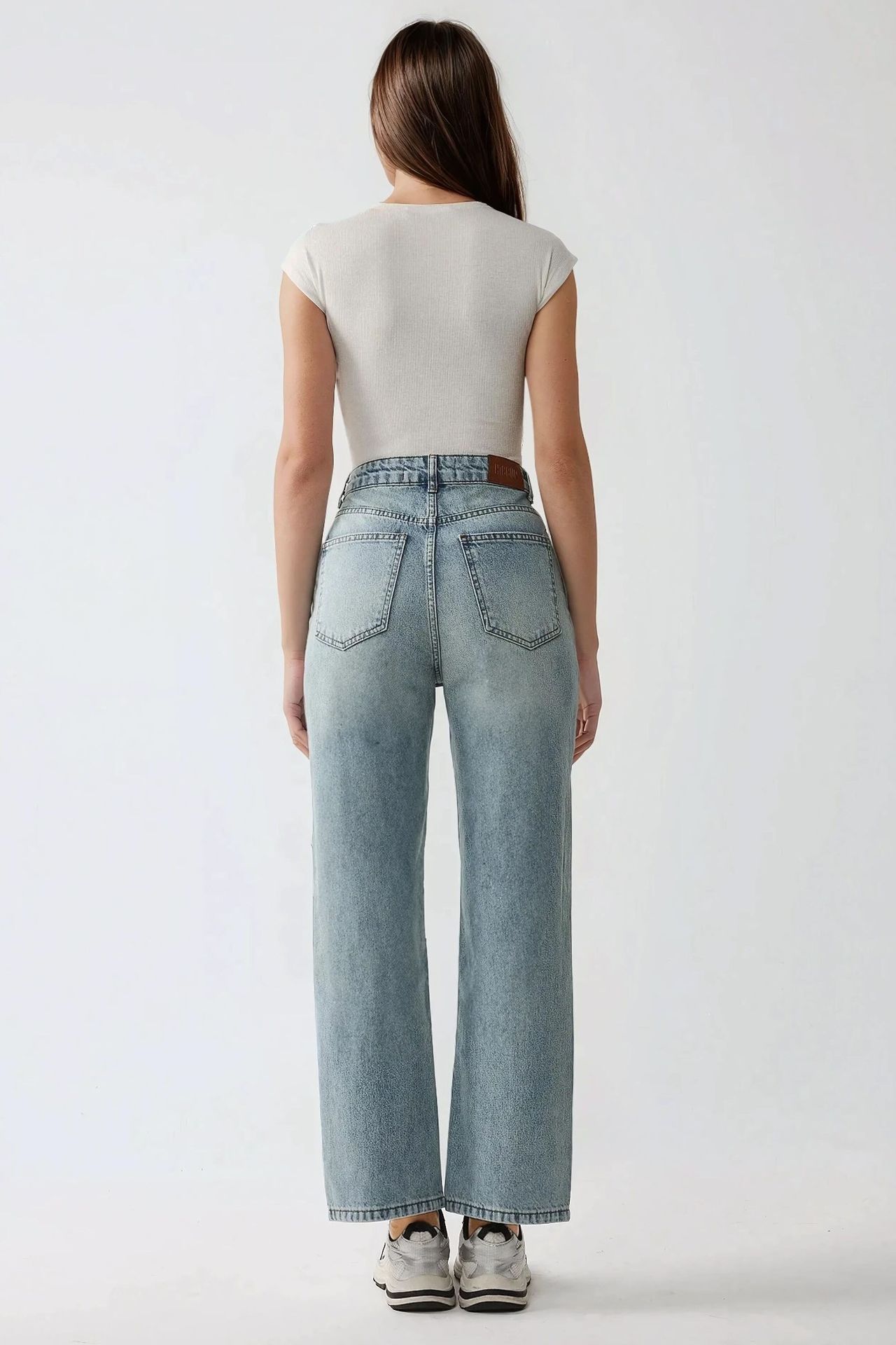 Straight Leg Denim Jeans