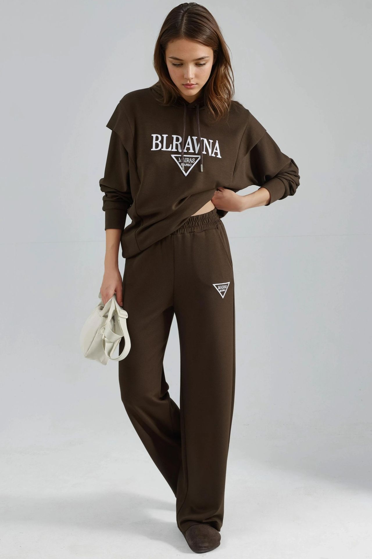 Modal Touch Embroidered Hooded Two-Piece Set Bersan Collection 1