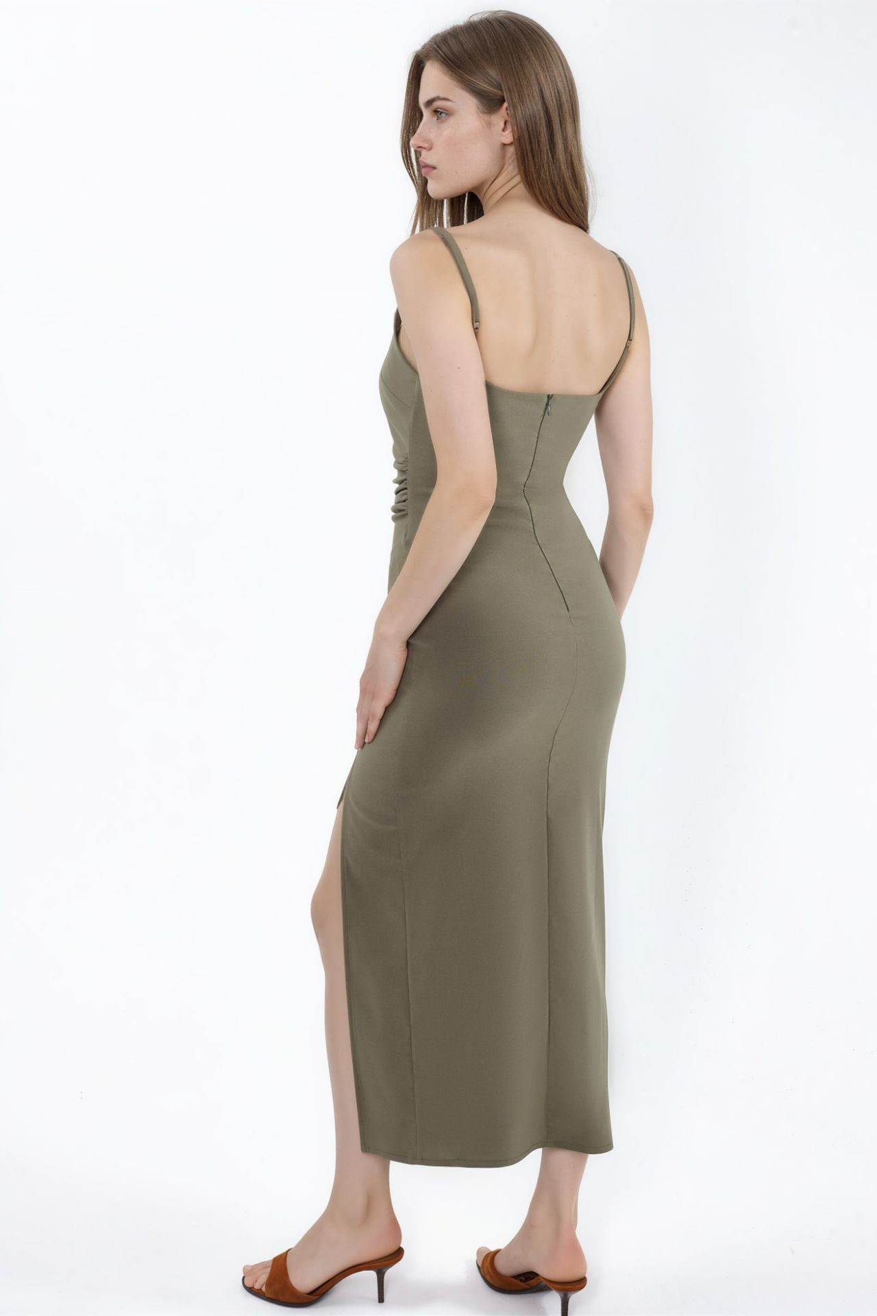 Square Neck Bengalin Midi Dress 3