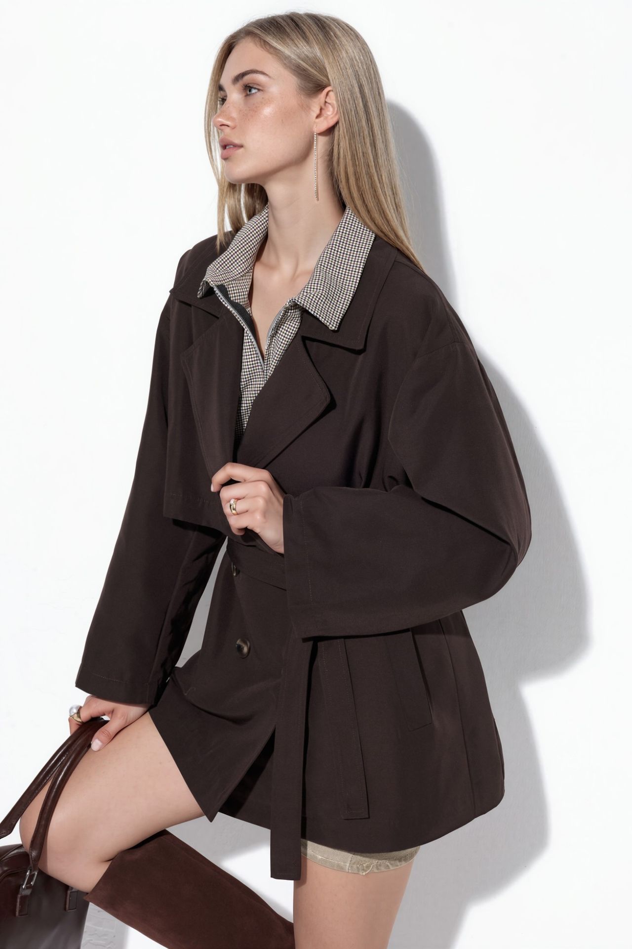 Double-Breasted Belted Trench Coat 2