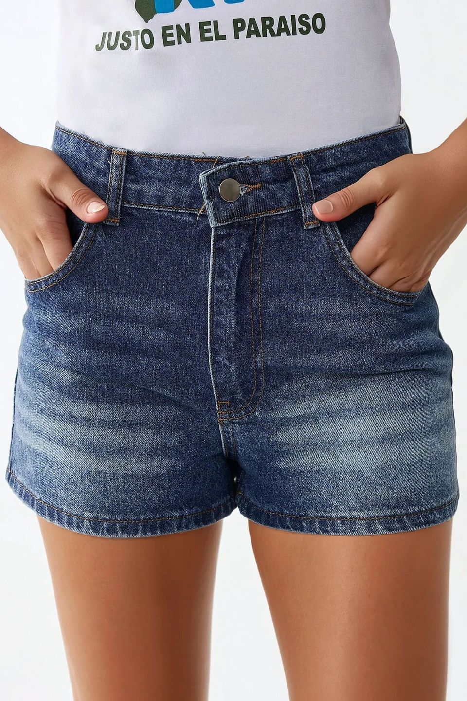 High Waist Destroyed Denim Shorts